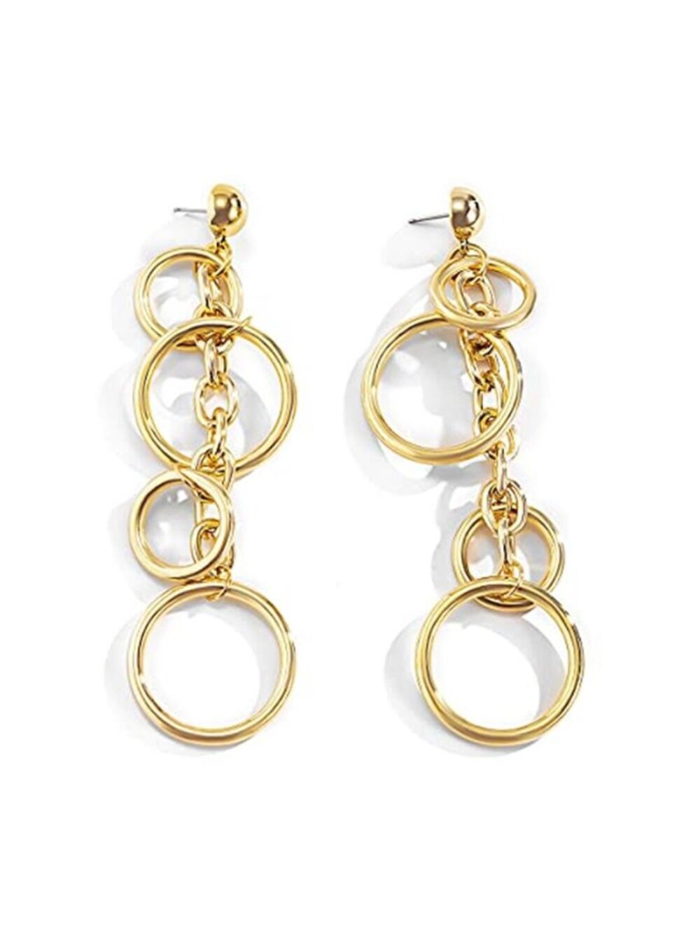 Statement Gold Multi Hoop Dangle Earrings